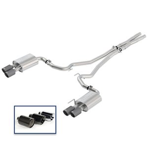 Ford Mustang Performance Exhaust - Dual Rear Exit - Ford Racing - Cat-Back Sport Exhaust System w/ Quad Carbon Fiber Tips - Carbon Fiber - `18-`27